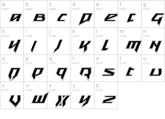 Snubfighter Academy Italic lowercase a-z preview
