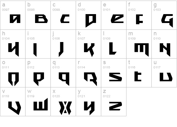 Snubfighter Bold lowercase a-z preview