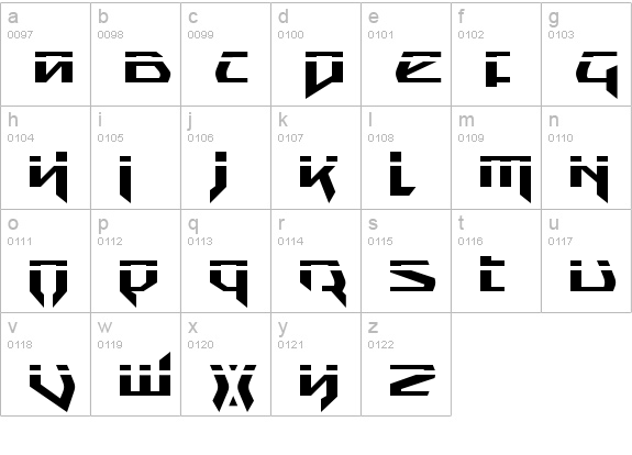 Snubfighter Phaser lowercase a-z preview