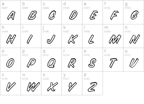 SnyderSpeed-Out lowercase a-z preview