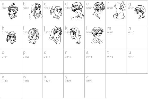 SO CCSakura lowercase a-z preview
