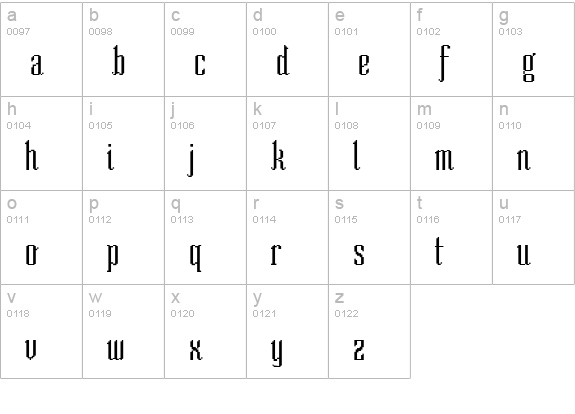 So Condensed lowercase a-z preview