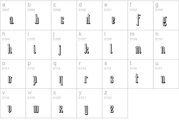 So Shady lowercase a-z preview