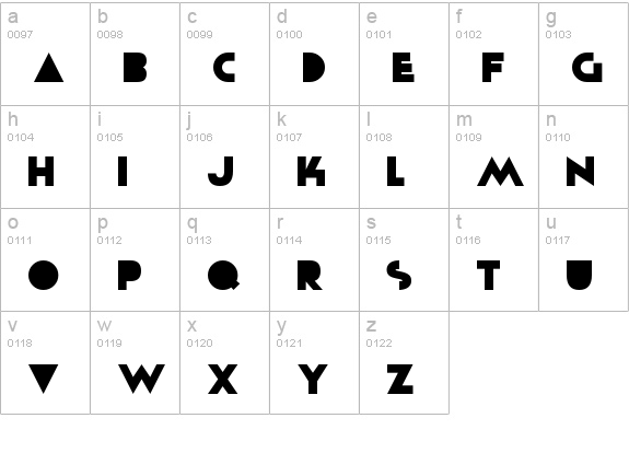 Solid Grooves lowercase a-z preview