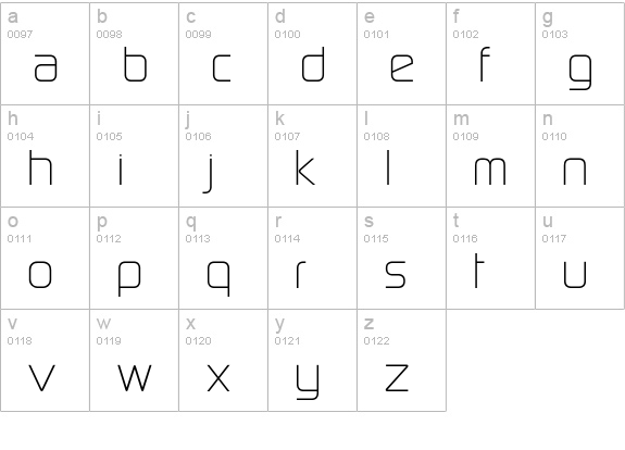 SolThin lowercase a-z preview