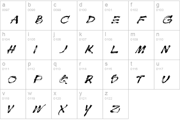 SonicaBrush Crashed lowercase a-z preview