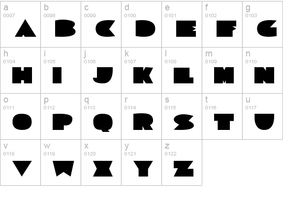 Sorta Deco JL lowercase a-z preview
