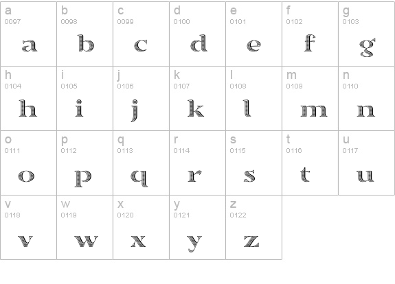 SortefaxS02 lowercase a-z preview