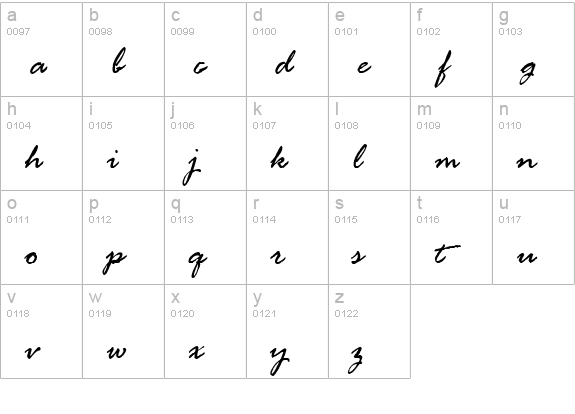 Soubrette lowercase a-z preview