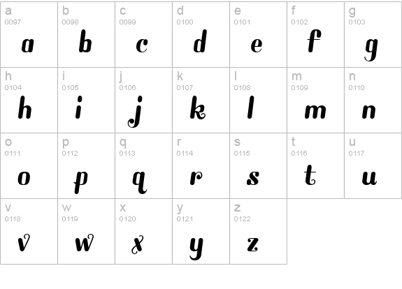 SouthlandJF lowercase a-z preview