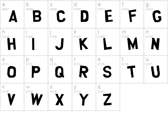 southpark lowercase a-z preview