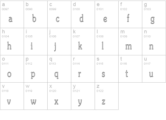 Souvenir-LightHC lowercase a-z preview