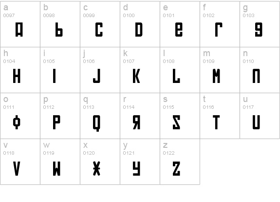 Soviet lowercase a-z preview