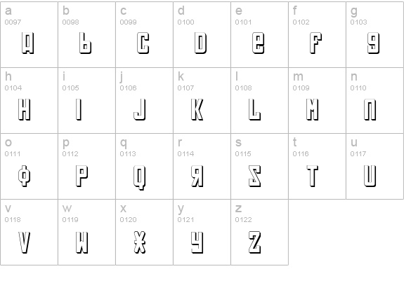 Soviet 3D lowercase a-z preview