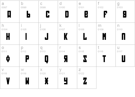 Soviet Bold lowercase a-z preview