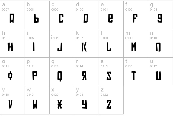 Soviet Punk lowercase a-z preview