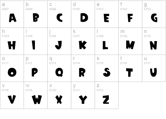 Soviet Toony Black Regular lowercase a-z preview