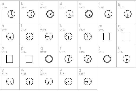 SP Uhr2 DB lowercase a-z preview