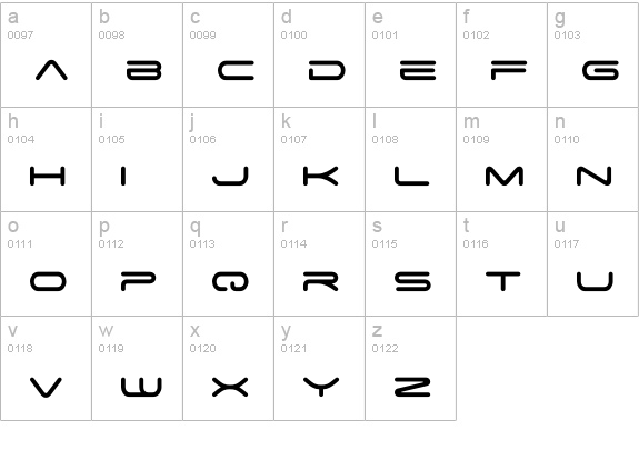 Space Age lowercase a-z preview
