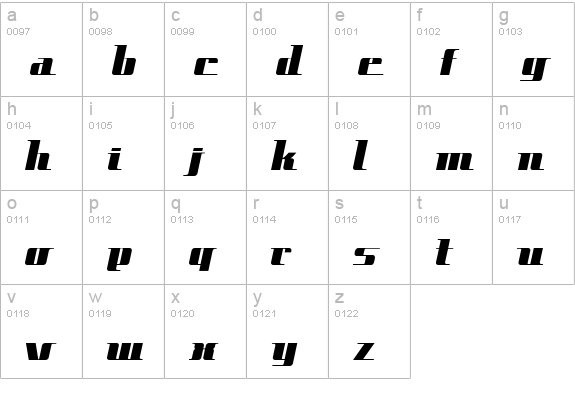 Space Cadet NF lowercase a-z preview