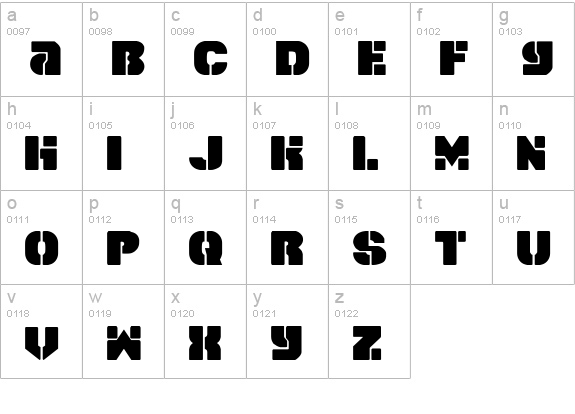 Space Cruiser lowercase a-z preview