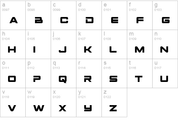 Space Ranger lowercase a-z preview