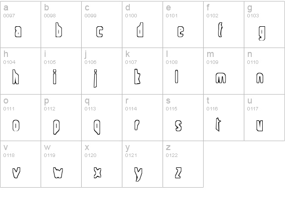Space-ship 354 lowercase a-z preview