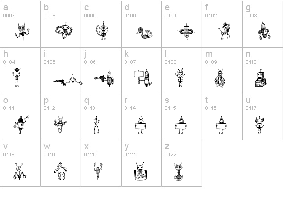 Space Woozies Extras lowercase a-z preview