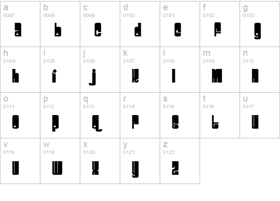 Spacebeach lowercase a-z preview