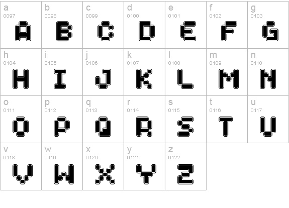 Spaceboy lowercase a-z preview