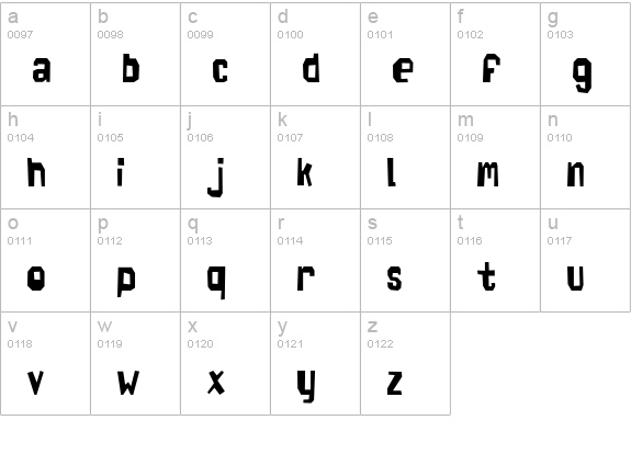 SpaceCowboy lowercase a-z preview