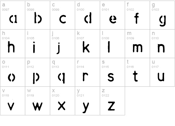 SpaceJunk lowercase a-z preview