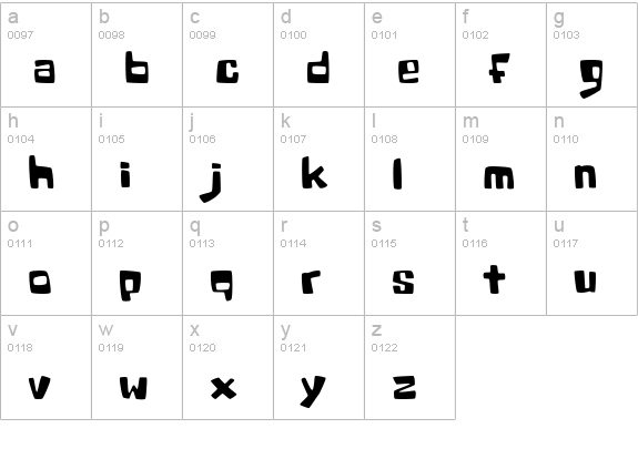 SpaceKrafty lowercase a-z preview