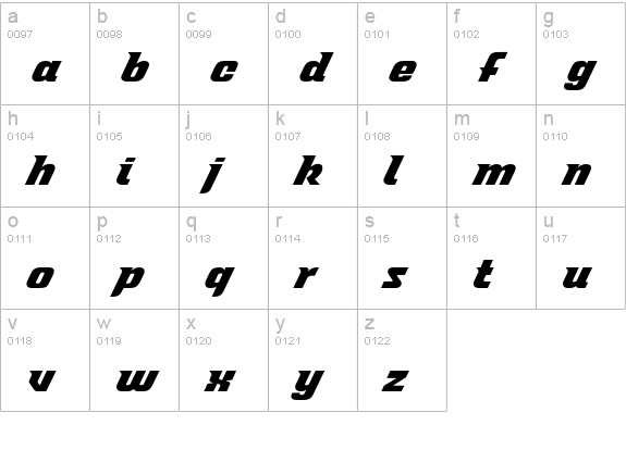 Spacelord Two lowercase a-z preview