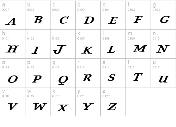 Spaceman lowercase a-z preview