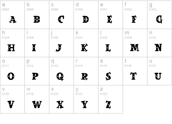 SpaceOut lowercase a-z preview