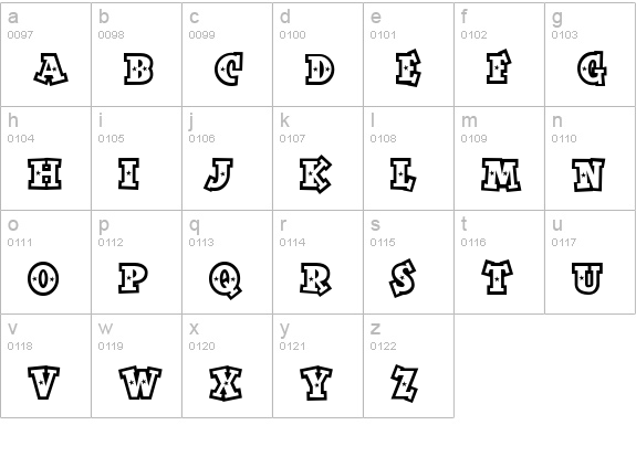 SpaceOutOpen lowercase a-z preview