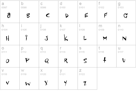 SpaceToaster lowercase a-z preview