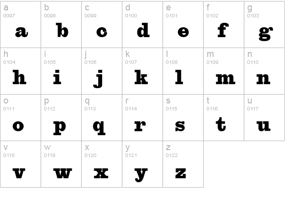 SpaghettiWesternWBW lowercase a-z preview
