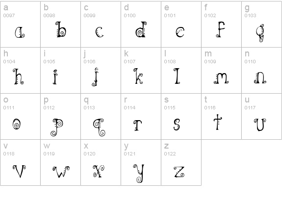 Spahrty Girl lowercase a-z preview