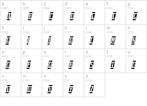 spanky's b blanco italico lowercase a-z preview