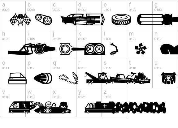 SpareParts lowercase a-z preview