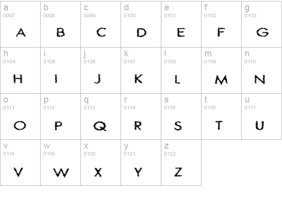 Spat Crumb lowercase a-z preview