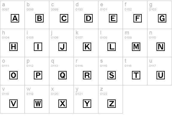 SpecialAlphabetsP06 lowercase a-z preview