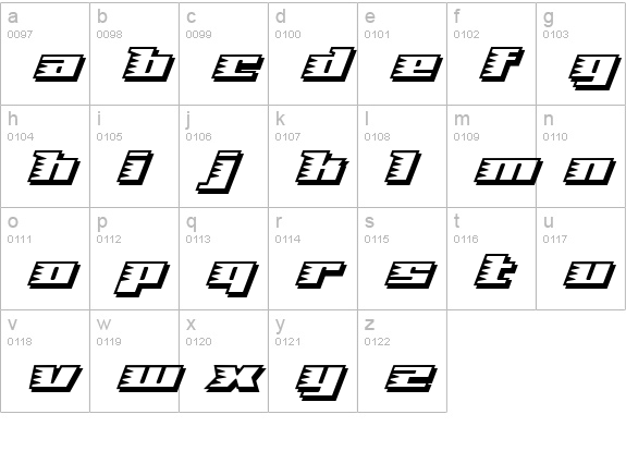 Speed Solid lowercase a-z preview