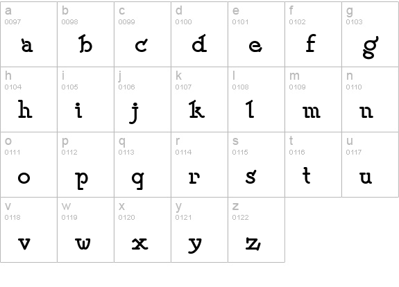 Speedball No 2 NF Bold lowercase a-z preview
