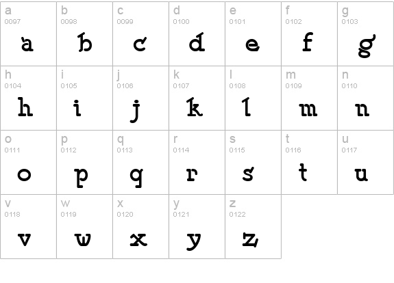 SpeedballNo2SW lowercase a-z preview