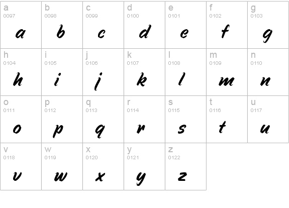 Speedline Regular lowercase a-z preview