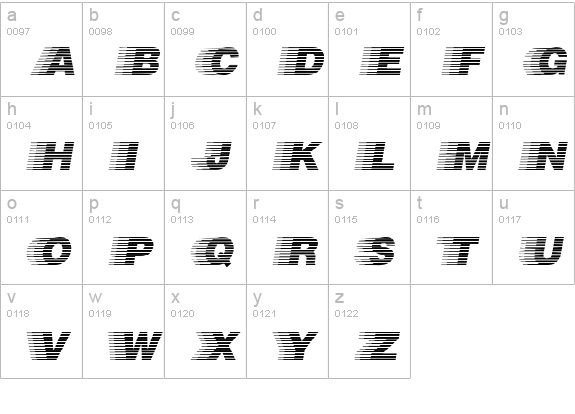 Speedway lowercase a-z preview
