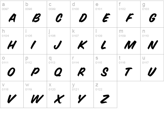 Speedy Marker Regular lowercase a-z preview